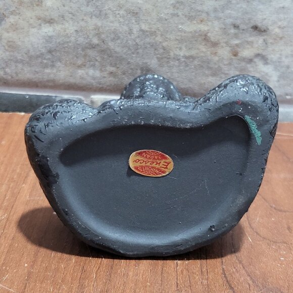 Enesco Ceramic Clay Pottery Dark Gray Black Zen Meditation Buddha Incense Holder - Picture 5 of 12